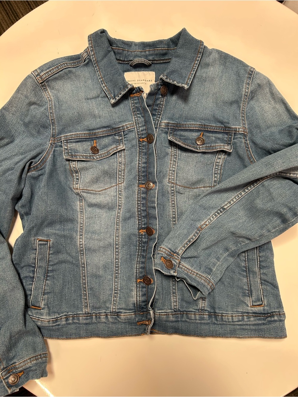 Sanctuary Social Standards Denim Jacket - Light Blue Size Large